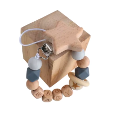 Porta Chupete mordillo De Silicona Y Madera - comprar online