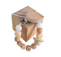 Porta Chupete mordillo De Silicona Y Madera - comprar online