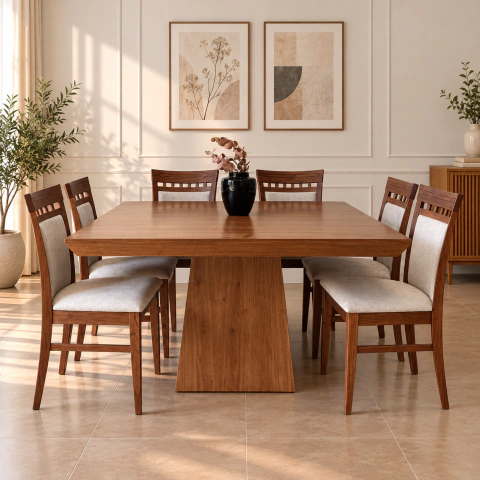 Mesa de comedor cuadrada base conica Paraiso 1,40 x 1,40