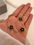 Pulsera Cleef Flor Negro 19 cm Acero Dorado