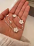 Pulsera Cleef Flor blanco 19 Cm Acero Blanco