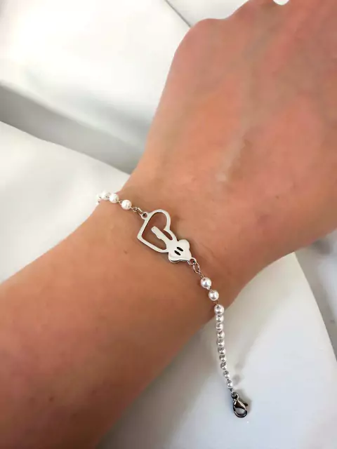 Pulsera Ariel Lock Love 19 Cm Acero Quirúrgico
