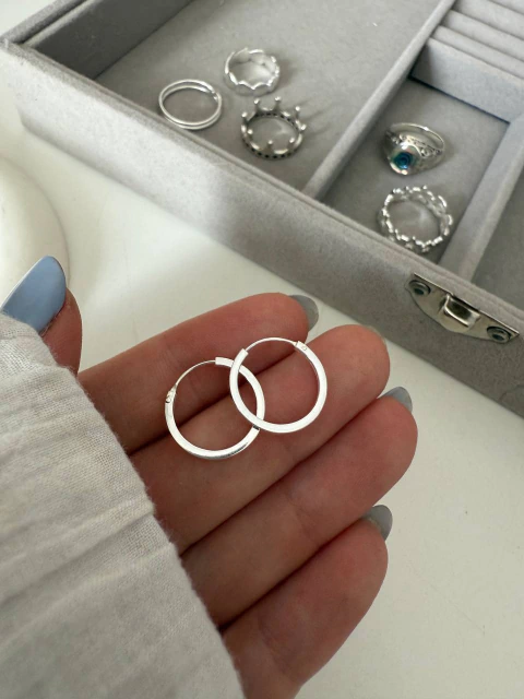 Par Aros Full Lisa 1,6 Cm Plata 925