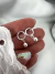 Par Aros Ring Bolita Acero Blanco
