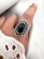 Anillo Magnolia Onix Negro Plata 925