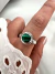 Anillo Verde Biselado Plata 925