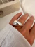 Anillo Regulable Coma Chunky Acero Blanco