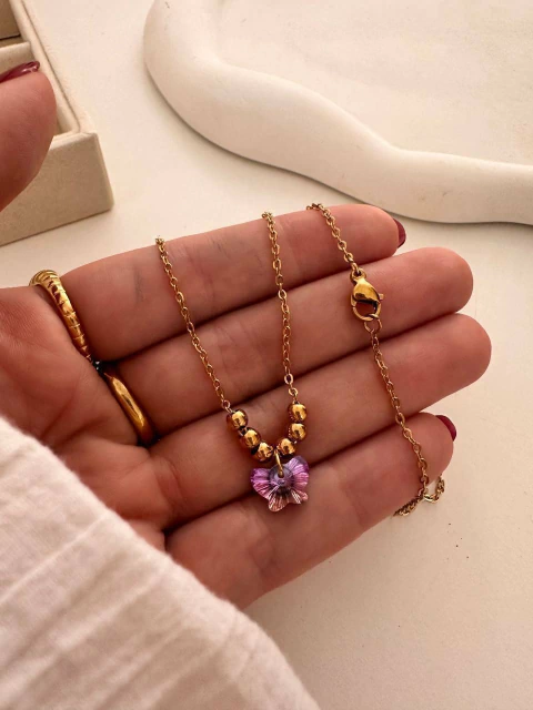 Conjunto Bali Monarch Violeta Tornasol 45 Cm Acero Dorado