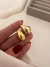 Par Aros Drop Chunky Acero Dorado