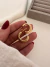 Par Aros Doble Argolla 2 Cm Acero Dorado - comprar online