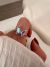 Anillo Mari Cristal Tornasol Acero Quirúrgico