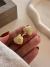 Par Aros Corazón Crepe Chunky Acero Dorado