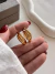 Par Aros Crucet 2 Cm Acero Dorado