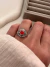 Anillo Flor Point Rojo Plata 925
