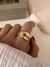 Anillo Doble Líne Chunky Acero Dorado