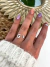 Anillo Regulable Inicial G Estrella Acero Blanco
