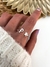 Anillo regulable Inicial P Estrella Acero Blanco