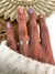Anillo Regulable Inicial F Estrella Acero Blanco