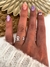 Anillo Regulable Inicial R Estrella Acero Blanco