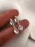 Par Aros Zircon Colgante 1 Cm Acero Blanco