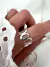 Anillo Oval Acero blanco