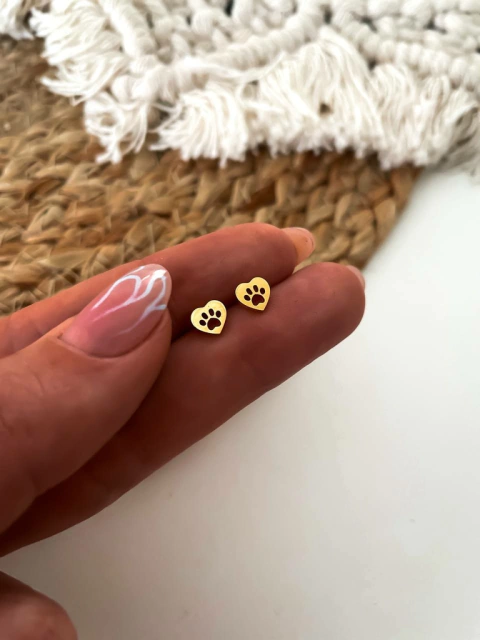 Par Aros Ampi Corazon Acero Dorado