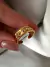 Anillo Regulable Pompeya Bubble Acero dorado - comprar online