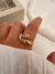 Anillo Lazos Chunky Acero dorado