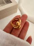 Anillo Regulable Triple Chunky Acero Dorado - comprar online