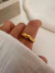 Anillo Fígaro Cubik Acero dorado