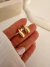 Par Aros Mini Capullo 1,5 Cm Acero dorado