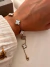 Pulsera Cleef Blanco 19 Cm Acero dorado