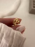 Earcuff Trenzado Rombi Acero dorado