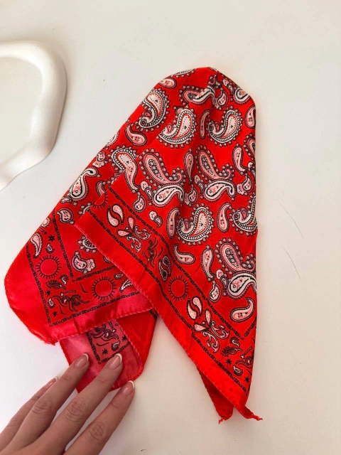 Pañuelo Seda Calipso Rojo 50x50 Cm