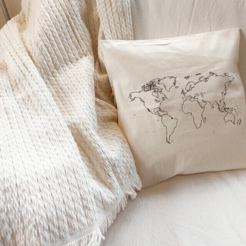 Manta rústica Nube - 100% algodón tejida en telar