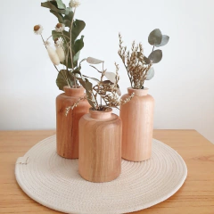 Floreros de madera Muna - set x 2 con ramitos - comprar online