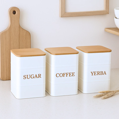 Lata de café con tapa de madera