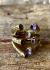 Anillo con amatistas en bronce. Ramas de Artemis