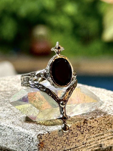 Anillo medieval Aethelu metal blanco