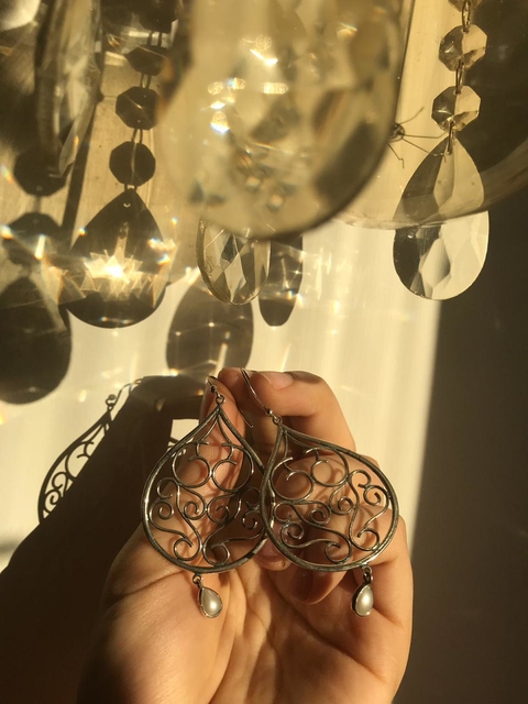 Aros cacciatore di sogni en Plata 925 y Perla de Río