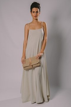 Long knitted dress with spaguetti straps - buy online