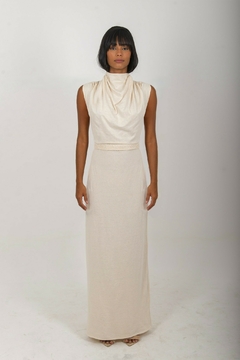 sleeveless draped dress - online store