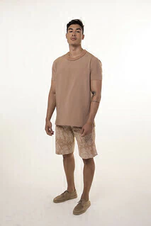 T-shirt de Algodão e Seda, com Gola em Crochêt