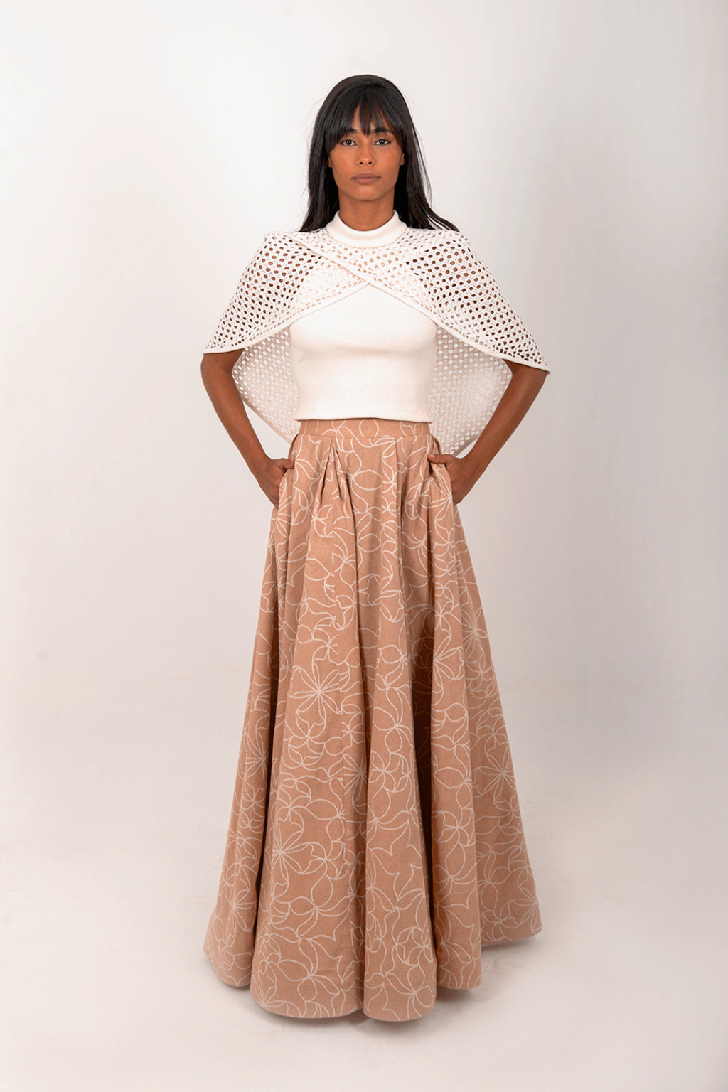 Blusa de malha manga em labirinto