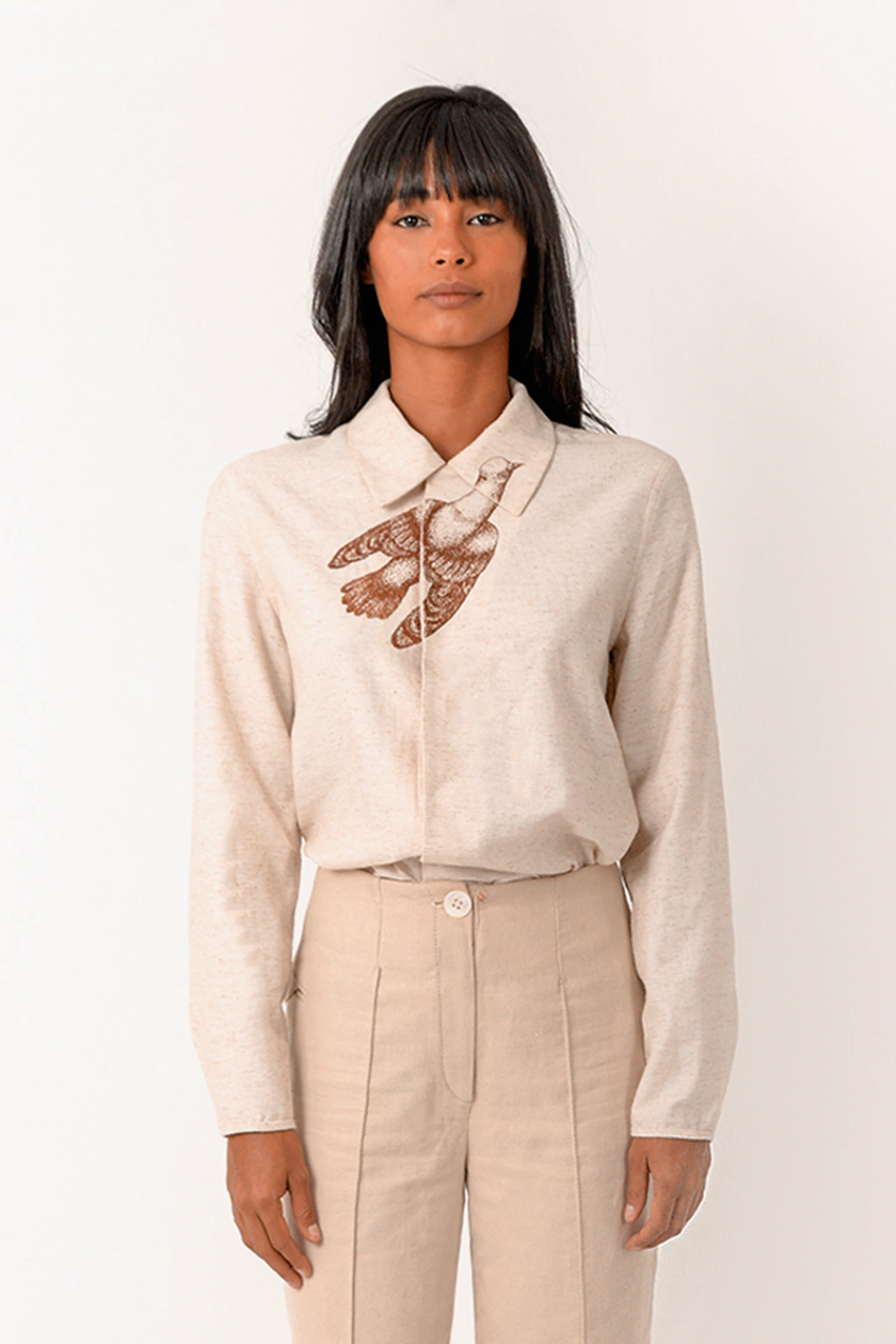 Camisa de Tecido Mix do Pássaro