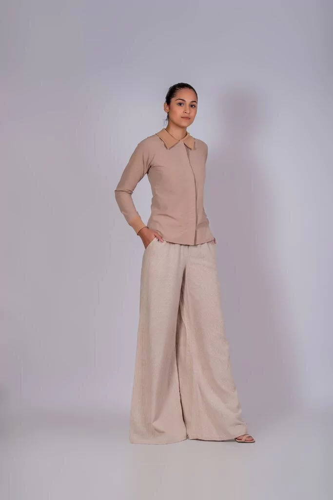 Pantalona em tecido artesanal