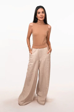 Trousers with artisanal fillet lace - buy online