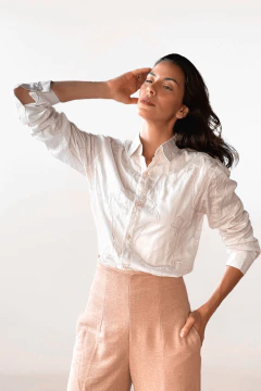 Camisa em tricoline bordada - NCC Ecobrands