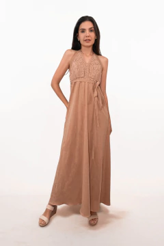 Vestido frente única com Renda Filé - comprar online