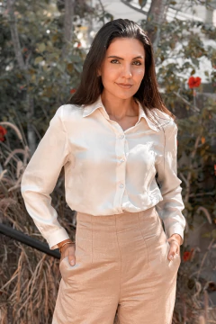 Camisa de seda manga longa - comprar online
